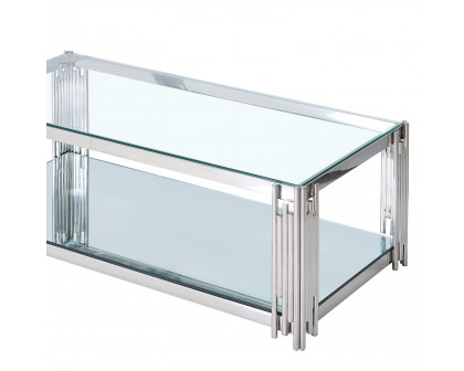 Worldwide Estrel Rectangular Coffee Table - Silver