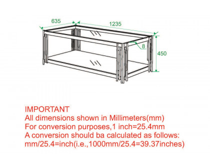 Worldwide Estrel Rectangular Coffee Table - Silver