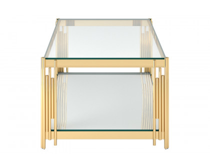 Worldwide Estrel Rectangular Coffee Table - Gold