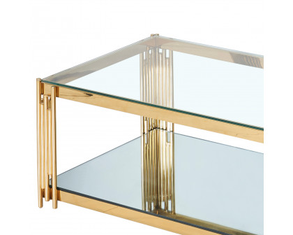 Worldwide Estrel Rectangular Coffee Table - Gold