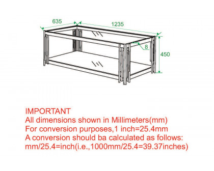 Worldwide Estrel Rectangular Coffee Table - Gold