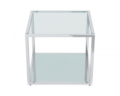 Worldwide Casini Large Square Coffee Table - Silver