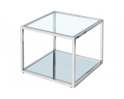 Worldwide Casini Large Square Coffee Table - Silver