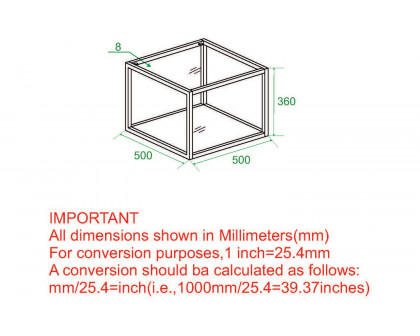 Worldwide Casini Small Square Coffee Table - Silver