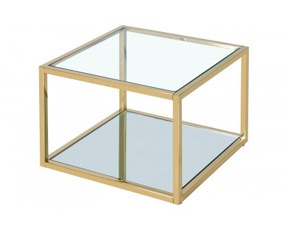 Worldwide Casini Small Square Coffee Table - Gold