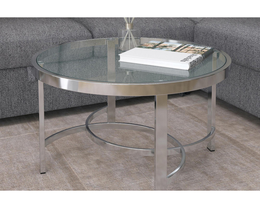 Worldwide - Strata Round Coffee Table in Chrome