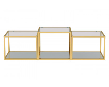 Worldwide Casini Multi-Tier Coffee Table Set of 3 - Gold