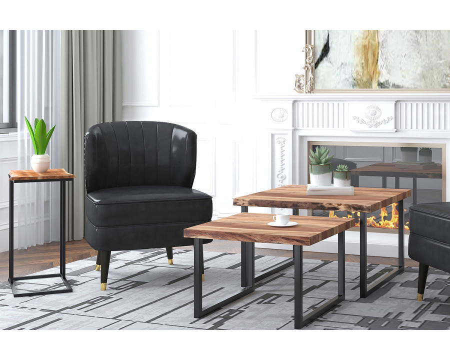 Worldwide - Jivin Coffee Table Set of 2 in Natural/Black