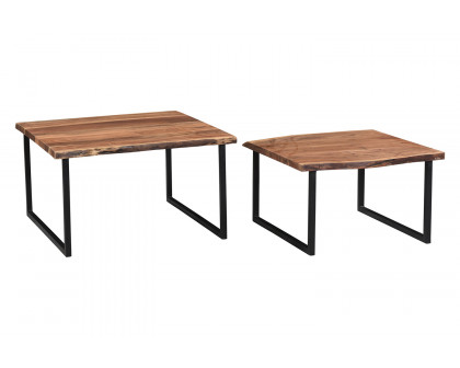 Worldwide - Jivin Coffee Table Set of 2 in Natural/Black