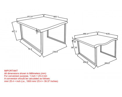 Worldwide - Jivin Coffee Table Set of 2 in Natural/Black