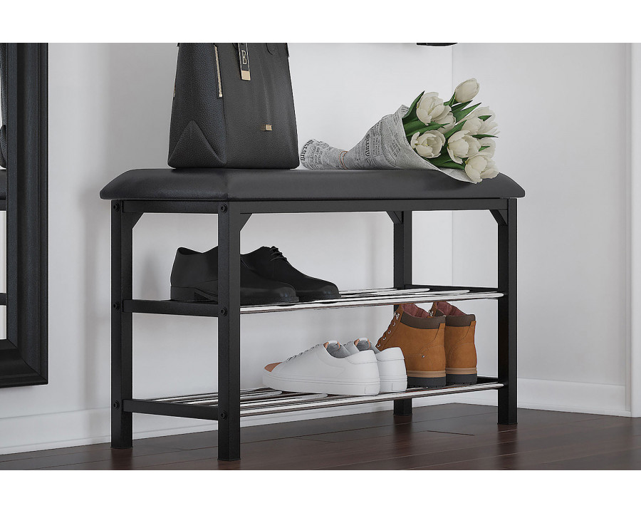 Worldwide - Foster 2-Tier Bench in Black/Chrome