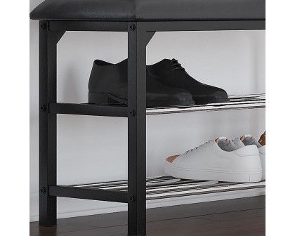 Worldwide - Foster 2-Tier Bench in Black/Chrome