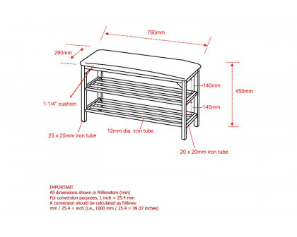 Worldwide - Foster 2-Tier Bench in Black/Chrome