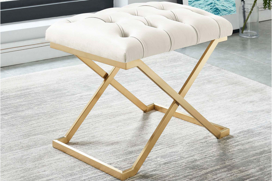 Worldwide™ Rada Bench - Ivory/Brushed Gold