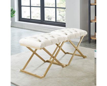 Worldwide™ Rada Bench - Ivory/Brushed Gold