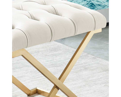 Worldwide™ Rada Bench - Ivory/Brushed Gold