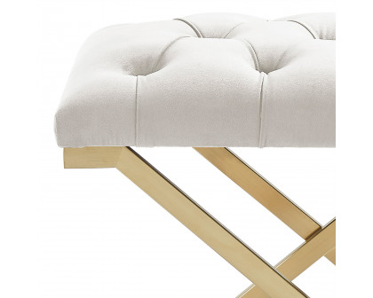 Worldwide™ Rada Bench - Ivory/Brushed Gold