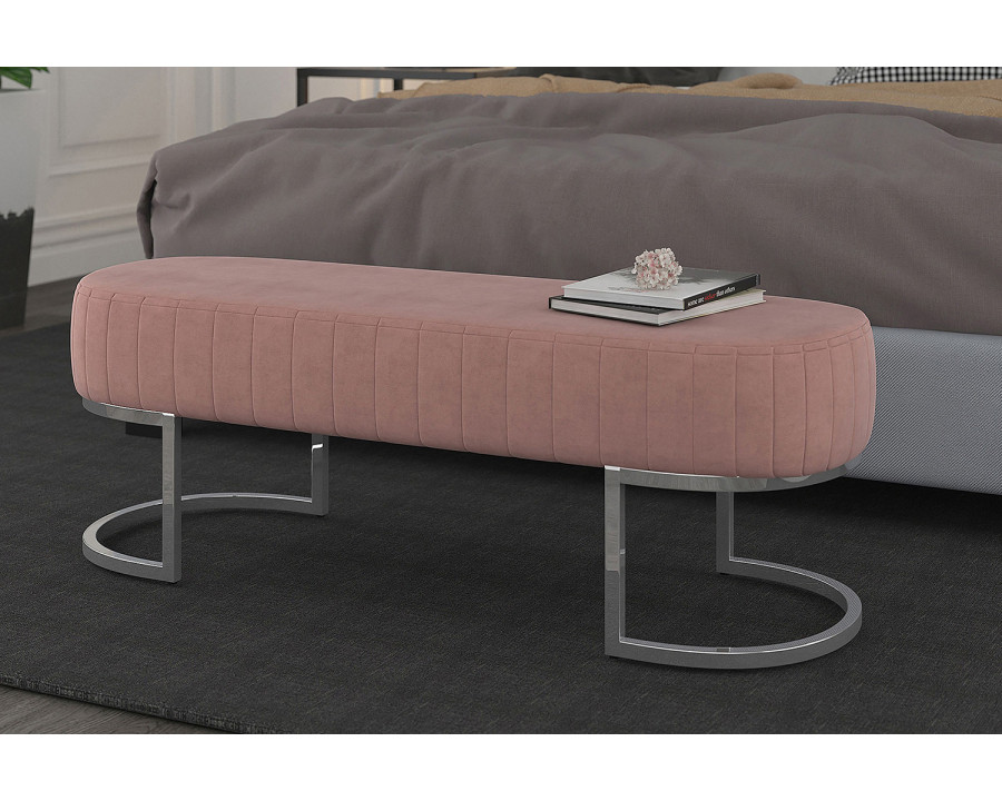 Worldwide Zamora Bench - Dusty Rose/Silver