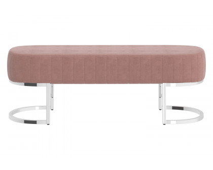 Worldwide Zamora Bench - Dusty Rose/Silver