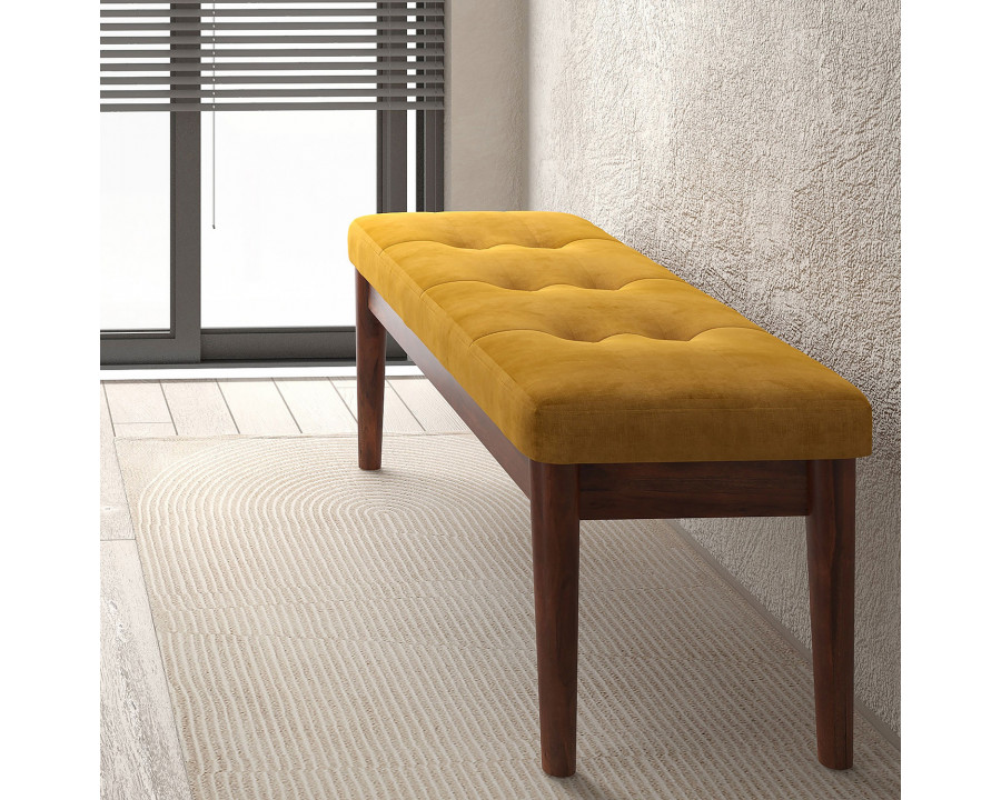 Worldwide Ingrid Bench - Vintage Mustard/Walnut