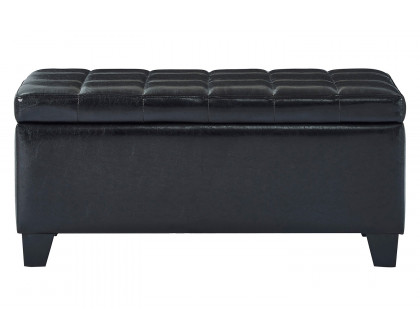 Worldwide Winston Rectangular Storage Ottoman - Black