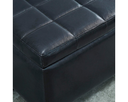 Worldwide Winston Rectangular Storage Ottoman - Black