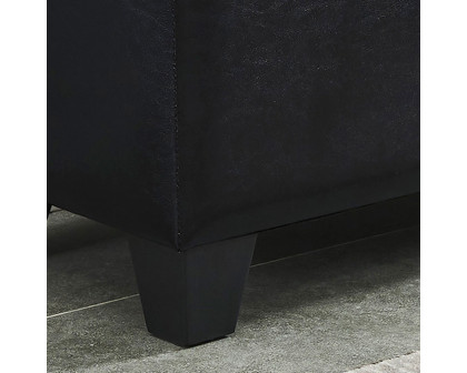 Worldwide Winston Rectangular Storage Ottoman - Black