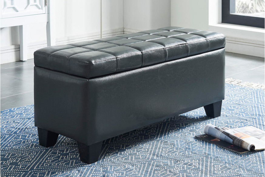 Worldwide™ Winston Rectangular Storage Ottoman - Gray