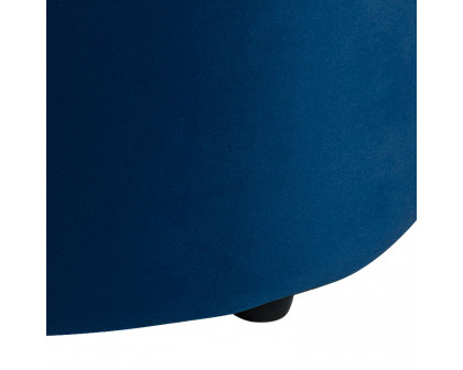 Worldwide™ Violet Round Ottoman - Blue/Aged Gold