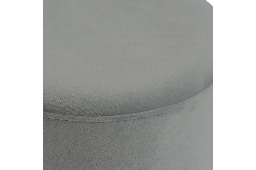 Worldwide™ Violet Round Ottoman - Gray/Aged Gold