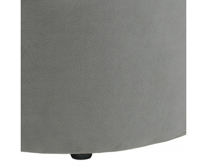 Worldwide™ Violet Round Ottoman - Gray/Aged Gold