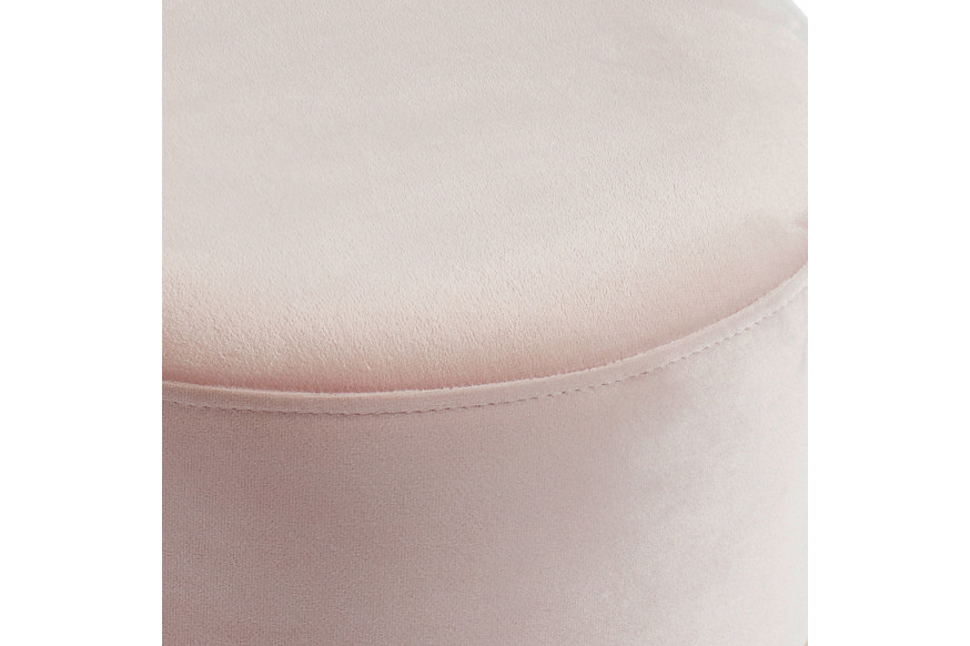 Worldwide™ Violet Round Ottoman - Blush Pink/Aged Gold