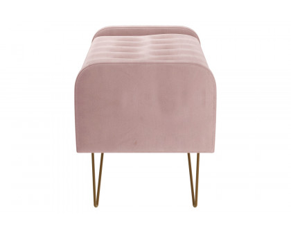 Worldwide Sabel Rectangular Storage Ottoman - Blush Pink/Aged Gold