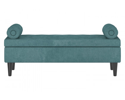 Worldwide Adith Rectangular Storage Ottoman - Aqua/Black