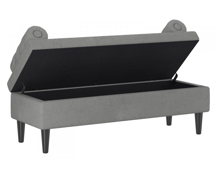 Worldwide Adith Rectangular Storage Ottoman - Gray/Black