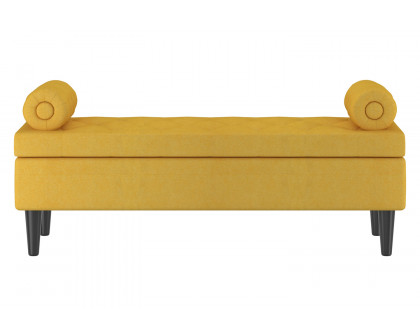 Worldwide Adith Rectangular Storage Ottoman - Mustard/Black