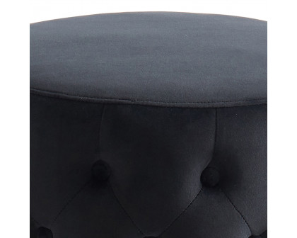 Worldwide Delilah Round Ottoman - Black/Gold