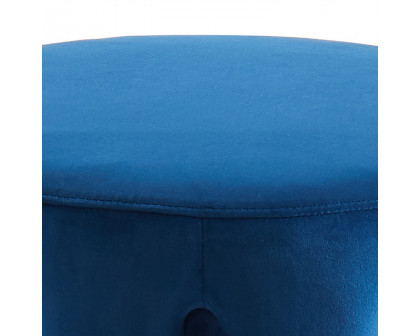 Worldwide Delilah Round Ottoman - Blue/Gold