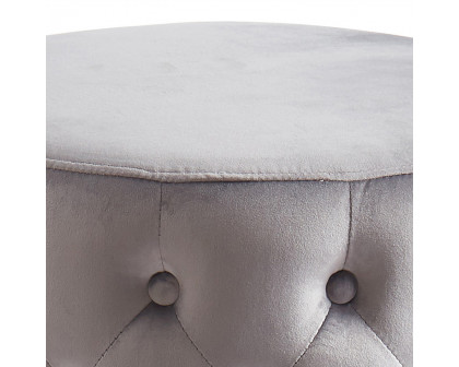 Worldwide Delilah Round Ottoman - Gray/Gold