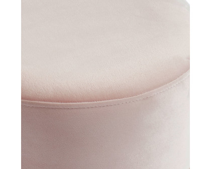 Worldwide Tobi Round Storage Ottoman Set of 3 - Blush Pink/Gold