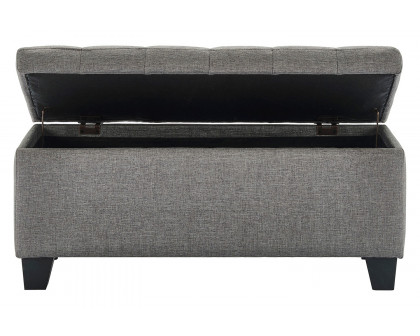 Worldwide - Lila Rectangular Storage Ottoman in Gray