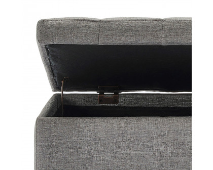 Worldwide - Lila Rectangular Storage Ottoman in Gray