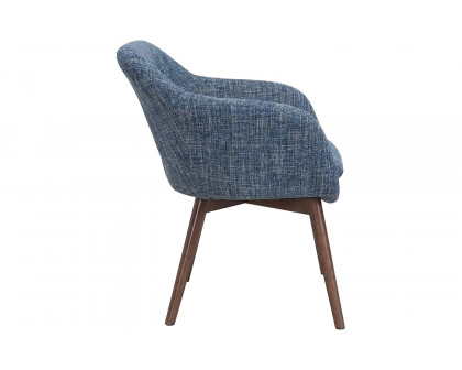 Worldwide Minto Accent/Dining Chair - Blue Blend/Walnut