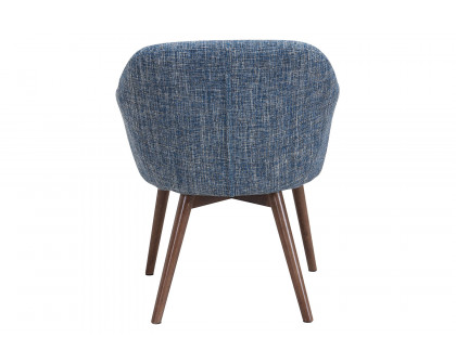 Worldwide Minto Accent/Dining Chair - Blue Blend/Walnut