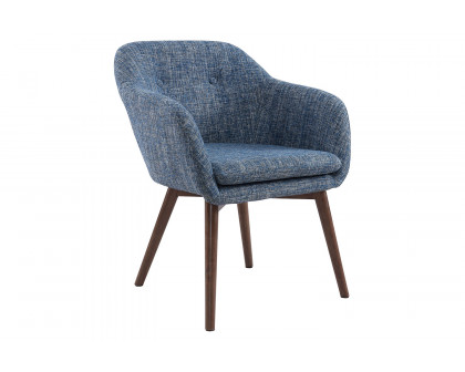 Worldwide Minto Accent/Dining Chair - Blue Blend/Walnut