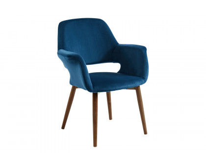 Worldwide Miranda Accent/Dining Chair - Blue/Walnut