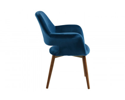 Worldwide Miranda Accent/Dining Chair - Blue/Walnut