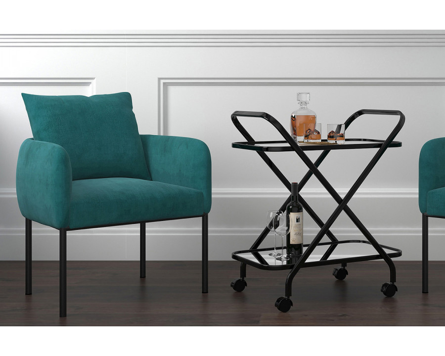 Worldwide Petrie Accent Chair - Aqua/Black