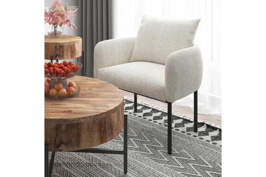 Worldwide™ Zana Accent Chair - Cream/Black