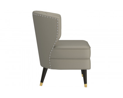 Worldwide Kyrie Accent Chair - Gray-Beige/Espresso